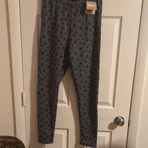 Kids Paw Print Leggings - Gray